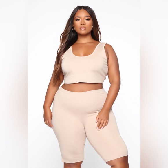 Mocha Biker Short Set NWT Large - Picture 3 of 5